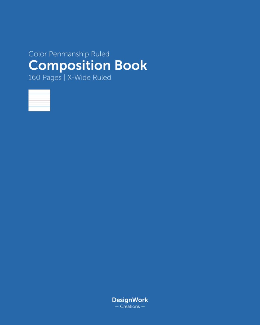 Color Penmanship Ruled Composition Book: 160 Pages | X-Wide Ruled — Neon Blue Cover