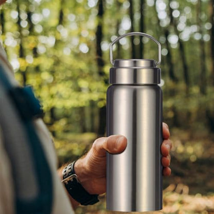 CDJ 12 oz Vacuum Insulated Stainless Steel Water Bottle with Handle, Leak-Proof Double Walled Water Bottle, Reusable and Portable, Metal Water Bottle for School, Hiking, Camping - size: 12 Ounces