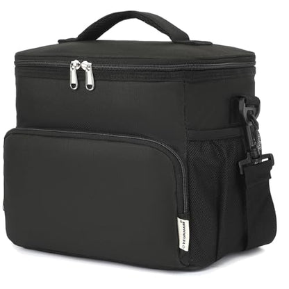 GYEUKHAM Unisex Insulated Lunch Bag, Black, 10.2 x 7.5 x 9 inches, Durable Oxford Fabric, PEVA Lining, 3+ Years - color: Black#2