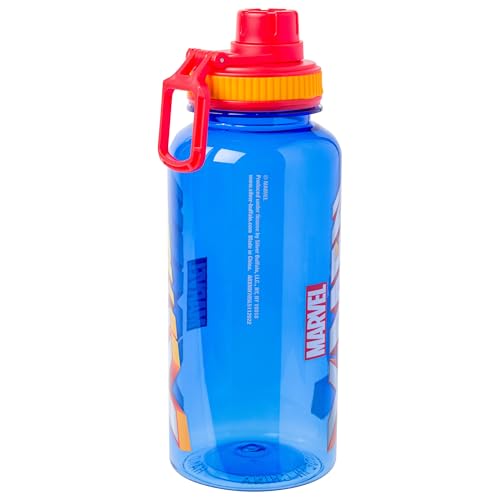 Silver Buffalo Marvel X-Men Jubilee Sentinels, Plastic Water Bottle, 32oz | Storm, Jean Grey, Rogue, Wolverine, Magneto, Cyclops, Beast, Twist Spout, Stickers, You Stick Yourself, Professor X - color: X-Men