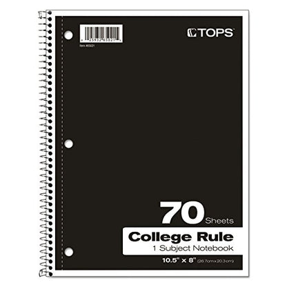 Oxford Spiral Notebook, 1-Subject, College Ruled Paper, 70 Sheets, Color May Vary, 1/Notebook (65021) (Pack of 1) - style: 70 Sheets (College Rule)
