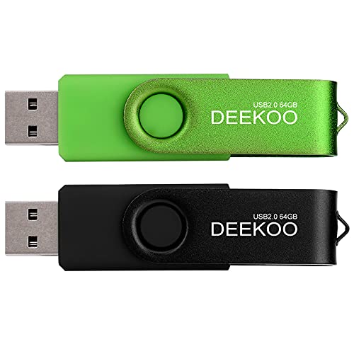 Flash Drive 64GB Thumb Drives Memory Sticks Jump Drive 2Pack 64GB USB 2.0 Flash Drives Mixed Colors: Black Green