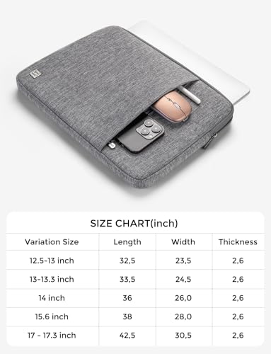 DOMISO Laptop Case Laptop Sleeve Cover Compatible with 15 inch MacBook Air M4/A3241 2025, M3/A3114,M2/A2941,15 inch MacBook Pro A1990 A1707,Compatible with Dell XPS 15 Plus with Pocket,Grey - color: Grey, size: 14 inch