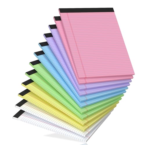 12 Pack Legal Pads 8.5 x 11, College Ruled, 30 Sheets Per Colored Legal Pads 8.5 x 11, Perforated Lined Paper Pads 8.5x11, Writing Pads with Sturdy Backing, Note Pads for School, Office, Home - size: 8.5 x 11 Inch, style: 12 Pack-Multicolor-6
