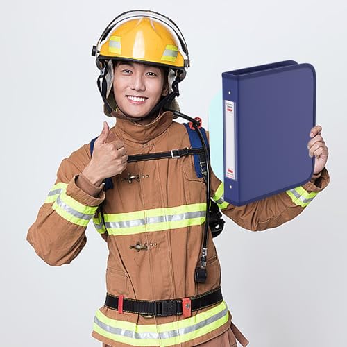 Fireproof 3 Ring Binder with Zipper, 1.5 Inch D Rings Hold up 375 Sheets of 8.5" x 11" (A4), Compatible with Clear Page Protectors, Built-in net and Pen Holder (1 Pcs, Blue, 1.5") - color: Blue, size: 1.5", style: 1 Pcs
