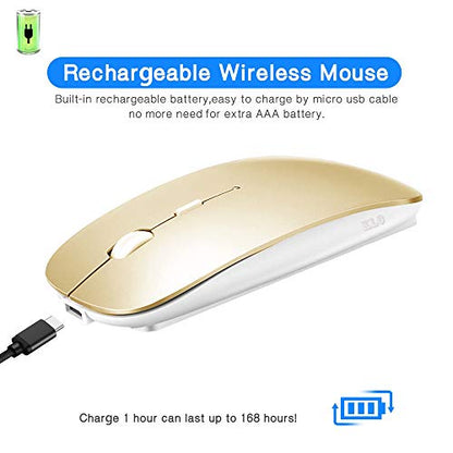 KLO Bluetooth Mouse for MacBook/Laptop/Notebook/pc/iPad/Chromebook, Wireless Mouse for MacBook Pro/AIR (Gold) - color: Gold