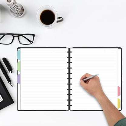 Letter Size Lined Paper for A4 Binder - 100 Sheets/200 Pages,11 Disc Discbound Loose Leaf Paper Line Refills, 5 Sheets Dividers, 8.5" x 11",College ruled