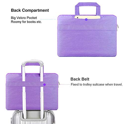 HESTECH Denim Fabric 15-15.6 Laptop Shoulder Bag Sleeve Briefcase Carrying Case for MacBook / Surface Book / Ultrabook with Denim Fabric, Purple - color: Purple, size: 15.6"-16 Inch