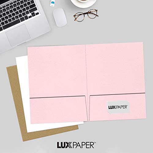 LUXPaper 9" x 12" Presentation Folders | Two Pocket | Candy Pink | 100lb. Cover | 10 Qty - color: Candy Pink