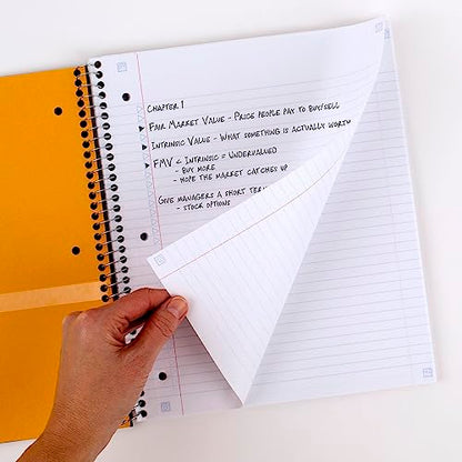 Five Star Spiral Notebook + Study App,5 Subject,College Ruled Paper,8-1/2" x 11",200 Sheets,Fights Ink Bleed,Water Resistant Cover,Black (72081),(Pack of 6) - color: Black, size: 1 Count (Pack of 6)