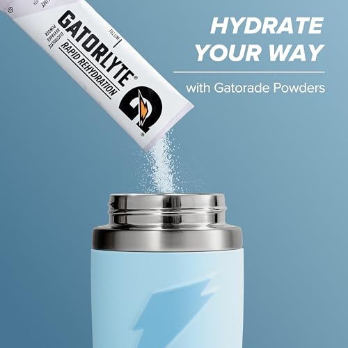 Gatorade 'Overtime' 22oz Stainless Steel Water Bottle, Straw Cap, Blue - color: Light Blue, size: 22 Ounces, style: Straw Cap