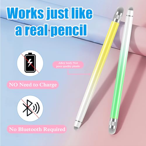 Bopomofo 5PCS Stylus Pen for Touchscreen,High Sensitivity & Precision | Metal Barrel,Fiber Tip,No Charging,Compatible with iPhone iPad Android Microsoft Surface Nintendo Switch Touch Screen - color: E-Purple/Pink/Blue/Green/Yellow