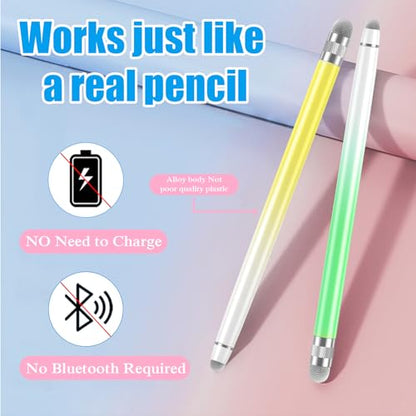 Bopomofo 5PCS Stylus Pen for Touchscreen,High Sensitivity & Precision | Metal Barrel,Fiber Tip,No Charging,Compatible with iPhone iPad Android Microsoft Surface Nintendo Switch Touch Screen - color: E-Purple/Pink/Blue/Green/Yellow
