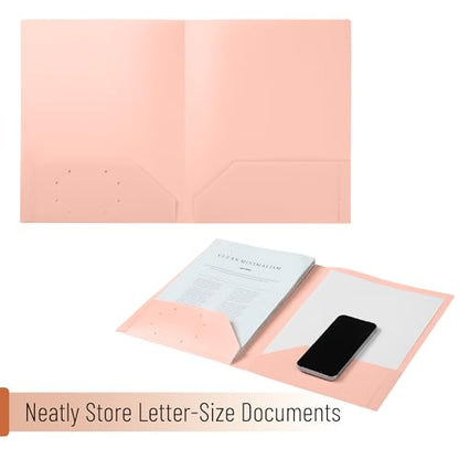 Mr. Pen- Plastic Folders with Pockets, 5 pcs | Aesthetic File Folder with Business Card Slot, 2-Pocket Folder, Back to School, Office, Filing Supplies - color: Rose Garden, size: 5 Pack