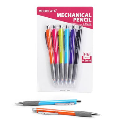 0.5MM Mechanical Pencil Set, Lead Pencils 0.5mm for Student and Artist Drawing, Sketching, Drafting, Pack of 6 Pieces