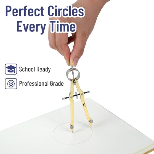 Mr. Pen- Geometry Set, 15 pcs, Gold, 6 Inch Swing Arm Protractor, Divider | Set Squares, Ruler, Compasses and Protractor - color: Gold