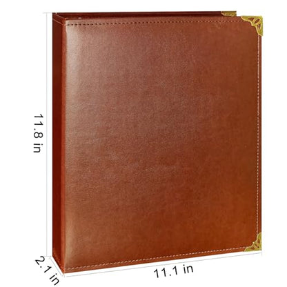 Oversized 1 Inch D-Ring 3 Ring Binder, Faux Leather, Coffee | Faux leather inside and out; fits 8.5 x 11 paper, sheet protectors, dividers, recipes, certificates, and files. - color: Coffee, size: 1 Inch