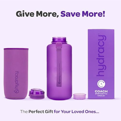 Hydracy 2L Large Water Bottle, 100% BPA Free Tritan Plastic, Leakproof, Zero Condensation, Motivational Timeline, Safe, Non-Toxic, Durable, Smart Design - color: Berry Blue, size: 64 Ounces