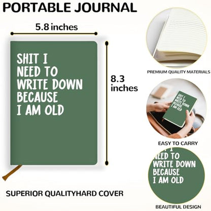 Leather Lined Journal I Need To Write Down Because I Am Old 200 Pages A5 Ruled Journals Notebooks, Funny Notebook Gifts for Women Men Grandpa Grandma, Gag Present for Boss Coworker (5.8 x 8.3) - color: Multi 1716