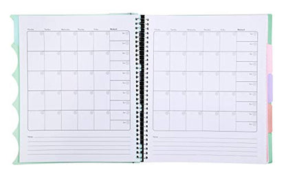 Mintra Office Durable PREMIUM Spiral Notebook, ((Sage Green, 5 Subject (8.5in x 11in)), Fabric Covered Coils, No Snags, College Ruled, Adjustable Pocket Dividers, Ruler, Organization, Student, School - color: Sage Green, size: 5 Subject (8.5in x 11in)