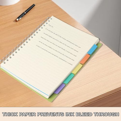 5 Subject Notebook College Ruled Spiral Notebook 7x10 Inch Hardcover Notebook with Divider Tabs 240 Pages Small Notebook for Work B5 Spiral Notebook College Ruled Notebook for Note Taking School,Green - color: Green