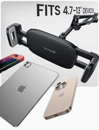 Lamicall Kindle Stand Tablet Holder - 55" Height Adjustable, Flexible Arm, Heavy Base Tablet Mount, Kindle Accessories, Universal Multi Angle Bed Phone Mount for 4.7-13" iPad Pro Air, Tabs, E-Readers
