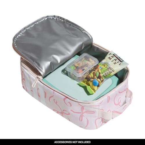 adidas Kids Santiago Lunch Bag for Girls & Boys – Insulated Cooler Lunchbox, 8L - color: 4.0/Bow Print Pink Tint/ Pink Tint