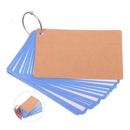 NUOBESTY 6pcs Flashcards Rings Index Cards Notecards for School Study Office Ring Binder Blank Flash Cards College Supplies