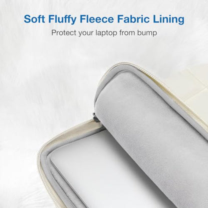 MOSISO Laptop Case 13.3 inch,13-13.3 inch Puffy Laptop Sleeve Compatible with MacBook Neo 13/Air 13 13.6/Pro/Pro 14,HP Dell ASUS Lenovo,Rectangle Quilted Bag with Handle&Flower Pendant, Sand - color: Sand, size: 13.3 inch