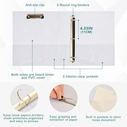 Saint Patrick's Day Clover 3-Ring Binder,1.5 Inch D-Ring Organizer Folder Clipboard Binder for Work Office School - color: Coloe10