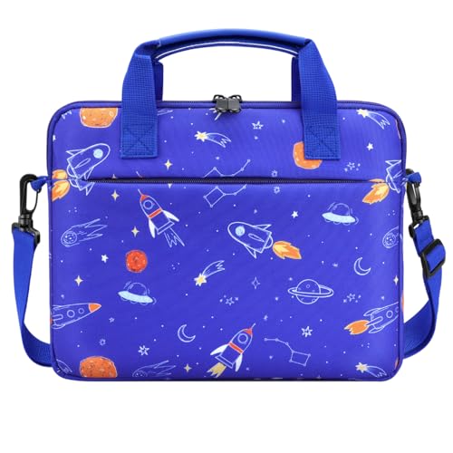 Dadanism Tablet Bag for Kids, 12.5 Inch Portable Tablet Sleeve Carrying Case with Handle & Shoulder Strap, Fits All-new Fire HD 10 Kids (Pro) 13th/11th Gen 2023/2021, Blue Space - color: Blue Space, size: 12.5 inch