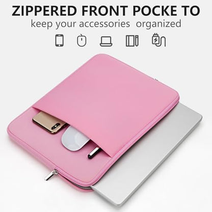 11-11.6 Inch Laptop Sleeve Shockproof Case Padded Computer Protective Cover with Pocket Compatible with 11.6" MacBook Acer ASUS HP Stream Dell Samsung Chromebook Notebook, Pink - color: Pink, size: 11"-11.6"