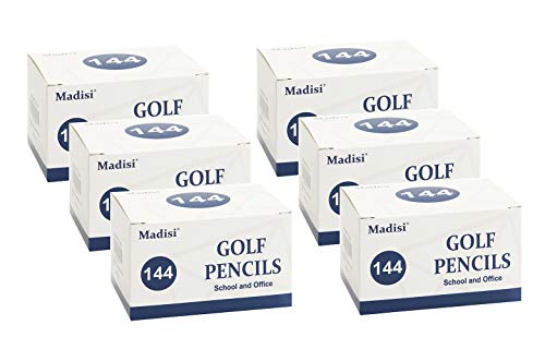 Madisi Golf Pencils, #2 HB 3.5" Mini Pencils, Pre-Sharpened, 864 Count | 6 Boxes, Short Pencils Bulk, Small Half Pencils for Kids
