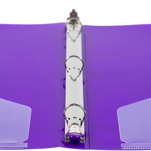 JAM PAPER Plastic 0.5 inch Binders - Purple 3 Ring Binders - 2/Pack - color: Purple, size: 0.5 inch (Pack of 2)