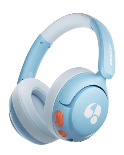 awatrue Kids Bluetooth Headphones, 85dB Volume Limiter, Foldable Wireless Over-Ear Headphones for iPad, Travel, 75H Playtime, Bluetooth 5.4, Built-in Mic, Blue - color: Blue