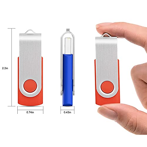 KOOTION 5 Pack 64GB USB 2.0 Flash Drive Thumb Drives - Mixed Color - color: Blue, Red, Green, Purple, Black, size: 64GB 2.0