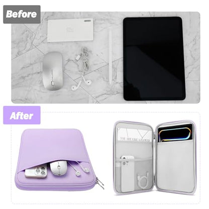 MoKo 9-11 Inch Tablet Sleeve Bag Carrying Case with Accessory Pocket | Fits iPad Air 11-inch M4, iPad Pro 11-inch M5, iPad A16 11-inch, iPad 10/9/8/7th and Tab S9/S8 11-inch, Lilac - color: Lilac, size: 9-11 Inch
