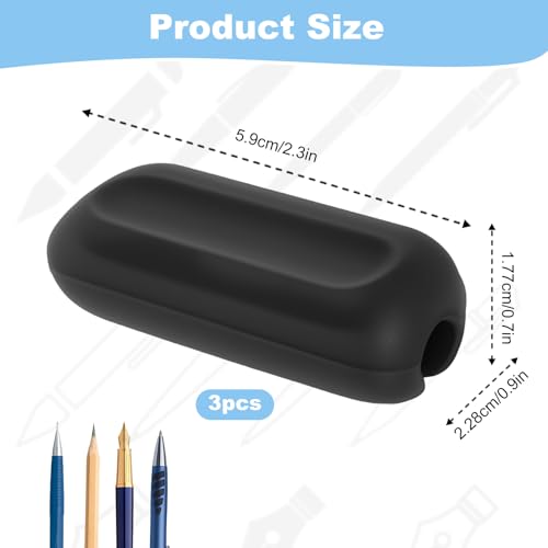 Weighted Pencil Grips, 3 Pack 1oz Silicone Handwriting Aid for Kids, Elderly & Special Needs Improves Penmanship for Autism ADHD Tremors Dyspraxia & Fine Motor Skills