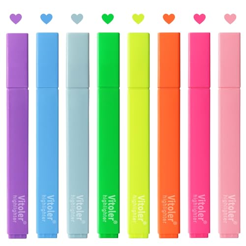 8 Packs Highlighters Assorted Color, Pastel Highlighters Set, Chisel Tip Bible Highlighter for Office Supplies - color: Multicolors