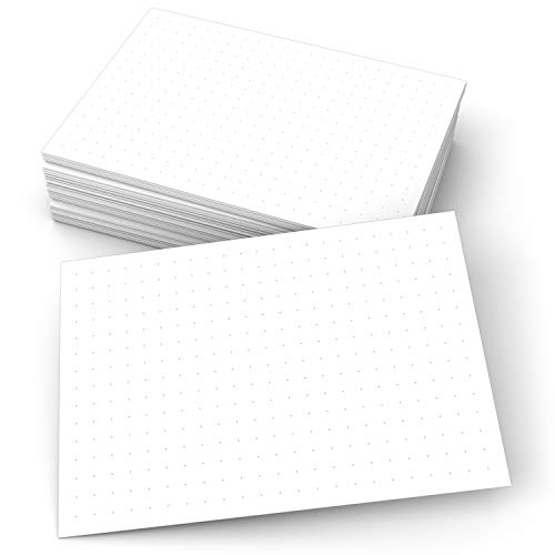 321Done Dot Grid Index Cards, Dot Pattern - Made in USA - Large 4x6 (Set of 50) Dot Bullet 0.25 Double-Sided Planner Journal, Planning Graph Ruled Thick Heavy Duty Cardstock, 1/4 inch, White - color: Dots - Larger 0.25" Grids, size: Standard (4" x 6")