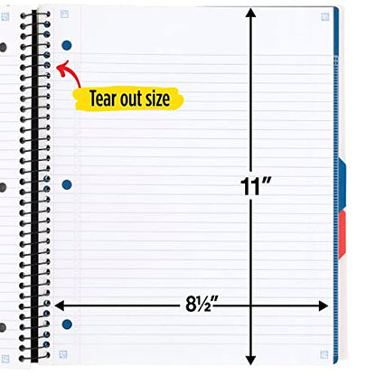 Five Star Advance Spiral Notebook + Study App, 3 Subject, College Ruled Paper, 8-1/2" x 11", 150 Sheets, Spiral Guard, Movable Tabbed Dividers, White (73142) - color: White, size: Pack of 1