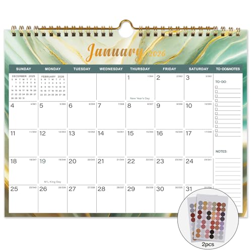 Lbylyhxc 2026 Calendar - Includes January 2026 to June 2027-18 Monthly Wall Calendar 2026, 11 x 8.5 Inches.Thick Paper with Julian Dates and Block for New Year and Christmas Presents (wall calendar 2026-2027 veins) - color: wall calendar 2026-2027 veins