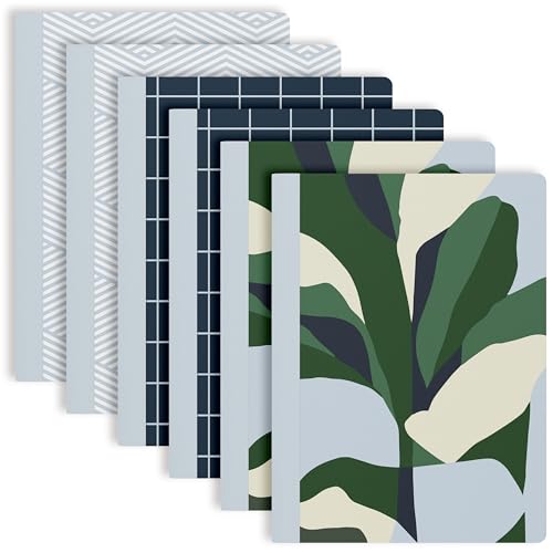 PAPERAGE 6-Pack Composition Notebook Journals, 140 Pages, 3 Unique Decorative Covers with College Ruled Lined Paper, (Minimalist Floral), 7.5 in x 10 in – Notebooks for School, Office, or Home - color: Minimalist Floral
