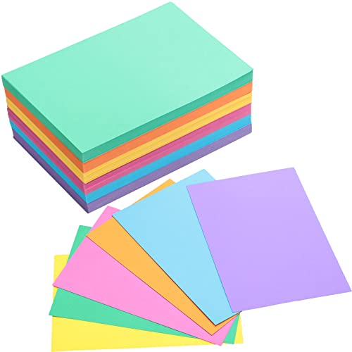 Fainne 300 Pcs Neon Cardstock Blank Index Cards 180 Gsm Thick Card Stock Assorted Color Neon Blank Flash Card Colorful Study Notecard for End of The Year Gifts DIY Art Craft(4 x 6 Inch, Bright Colors) - color: Bright Colors, size: 4 x 6 Inch