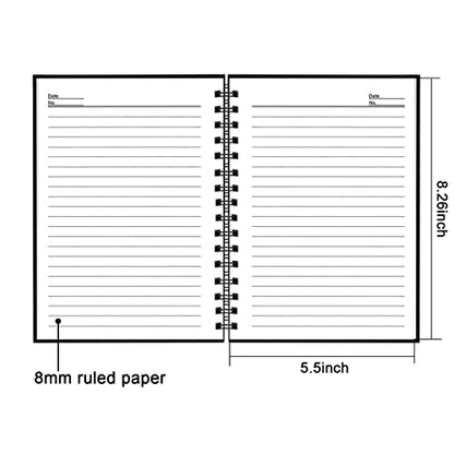 4 Pack Spiral Notebook,A5 Lined Black Journal Notebook 5.62 x 8.4 inches-100 Sheets/200 Pages,100GSM Thick Paper,Hardcover Journals for Writing Work School Supplies - color: Black-Lined