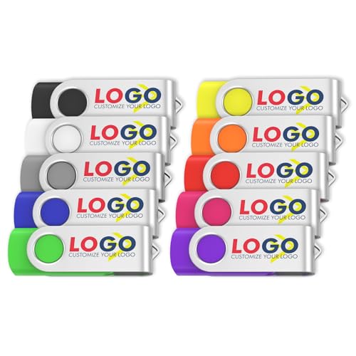 ABLAZE Customized 4GB Flash Drive 10 Pack, Personalized USB 2.0 Memory Stick Custom Thumb Drives Pendrive U Disk for Data Storage (Mixcolors) - color: Customized, size: 4GB