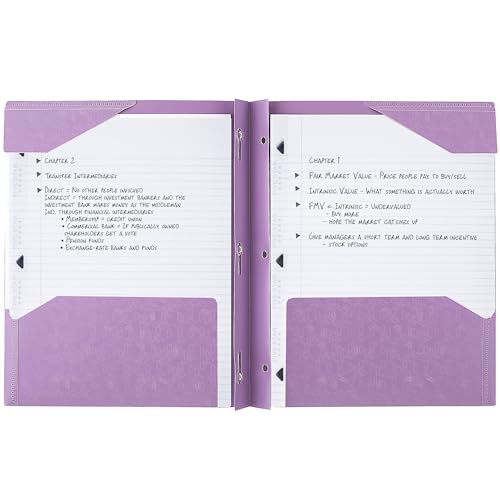 Five Star 2-Pocket Folder, Plastic Folder with Stay-Put Tabs and Prong Fasteners, Holds 8-1/2" x 11" Paper, Amethyst Purple (38750) - color: Purple, size: 1 Count (Pack of 1)