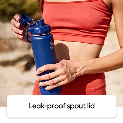 Takeya Actives Stainless Steel Water Bottle, Insulated Spout Lid, Keeps Drinks Cold 24 Hrs, Leakproof, Durable, Dishwasher Safe, Ideal for Gym, Travel, Fits Most Cup Holders, 22 oz/Teal - color: Teal, size: 22 Ounces