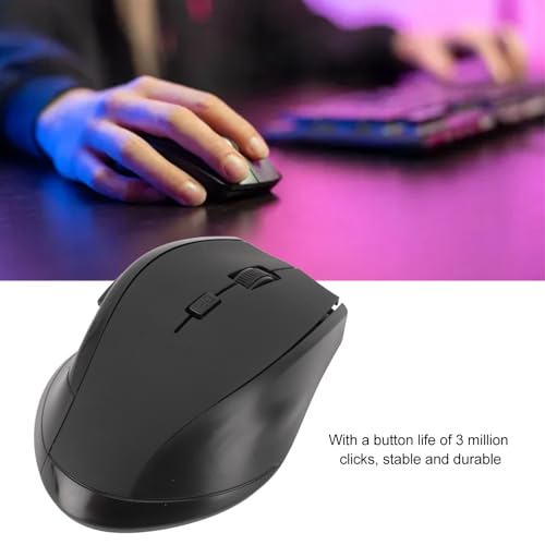 2.4G Mouse, Compact Laptop Mouse for Computer (Black) - color: Black