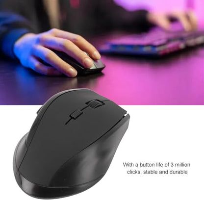2.4G Mouse, Compact Laptop Mouse for Computer (Black) - color: Black